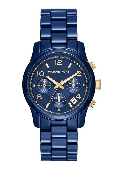 Michael Kors Iconic Runway horloge MK7332 • Blauw 